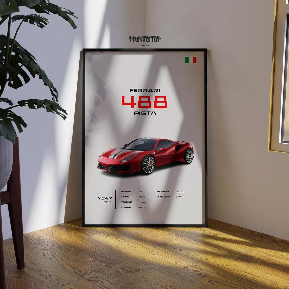 Ferrari 488 Pista Poster