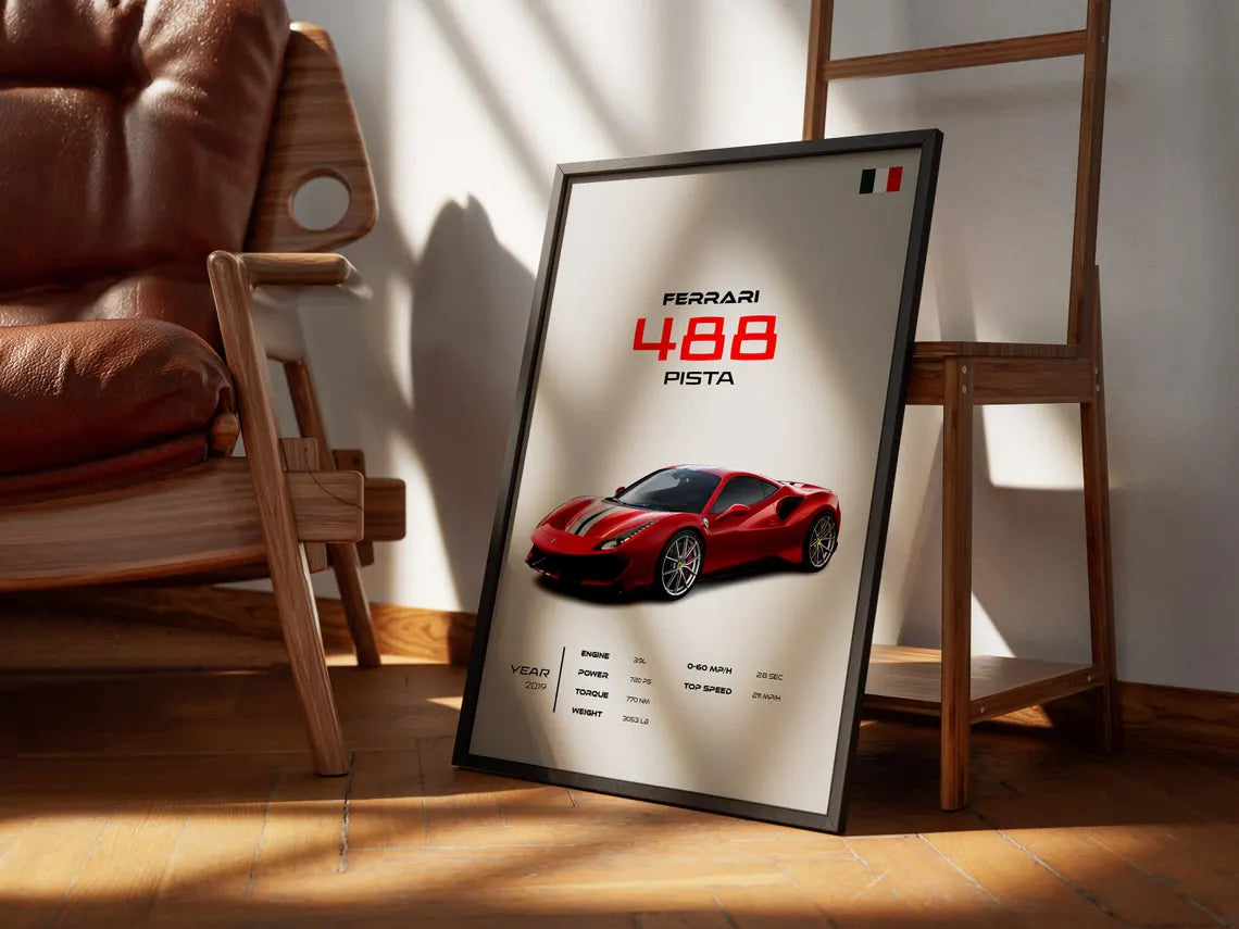 Ferrari 488 Pista Poster
